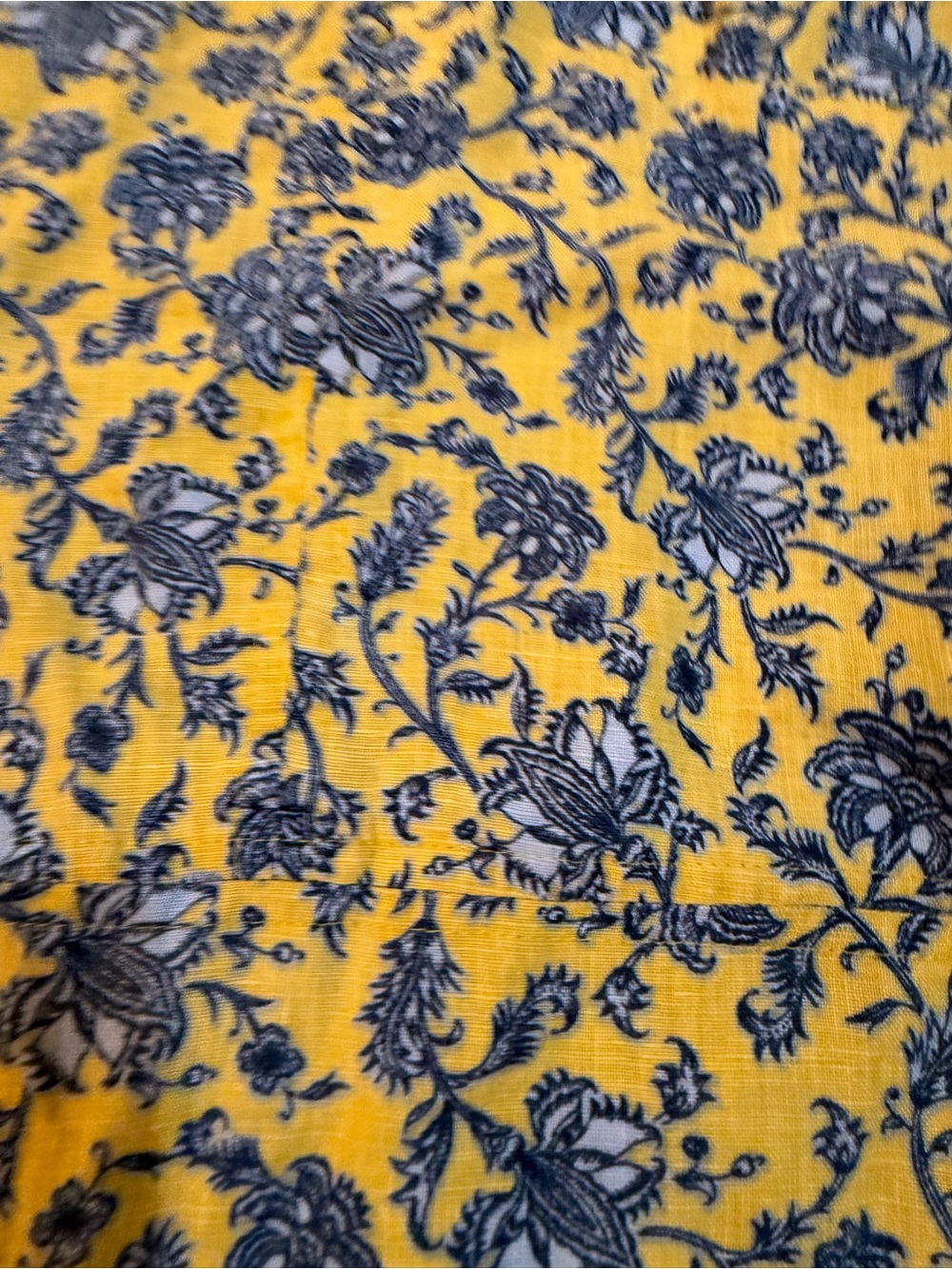 J. Jill Yellow Dress with Navy Floral Print - Picture 3 of 7